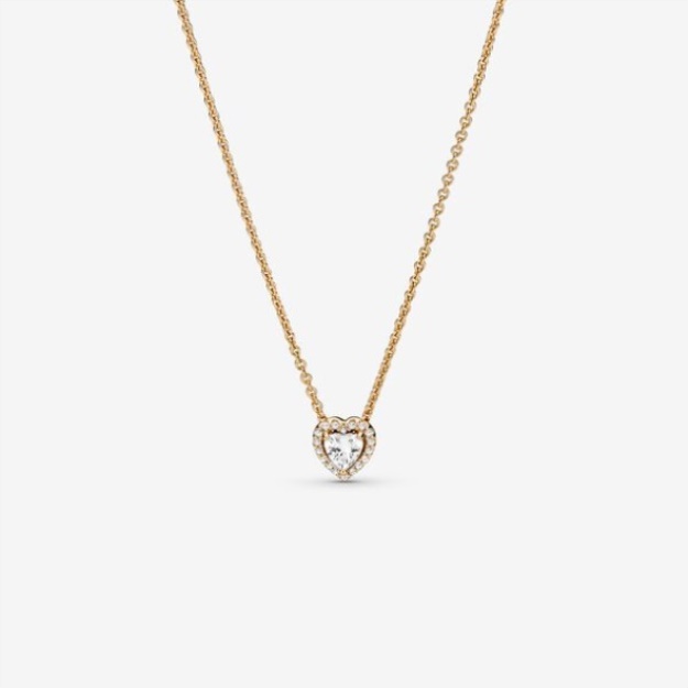 Elevated Hearts Of Gold Necklace And Earring Set Pandora