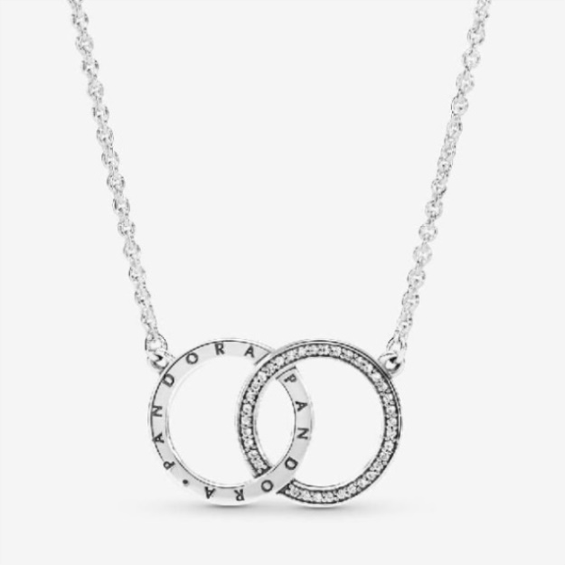 Entwined Circles Logo  Sparkle Collier Necklace Pandora