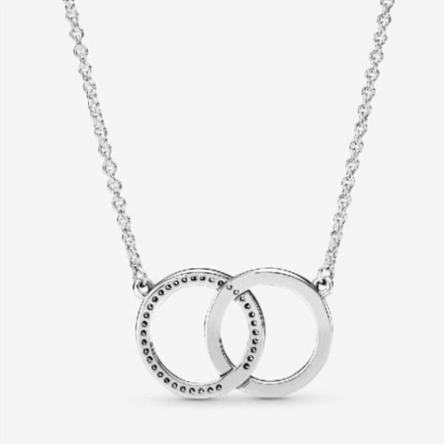Entwined Circles Logo  Sparkle Collier Necklace Pandora