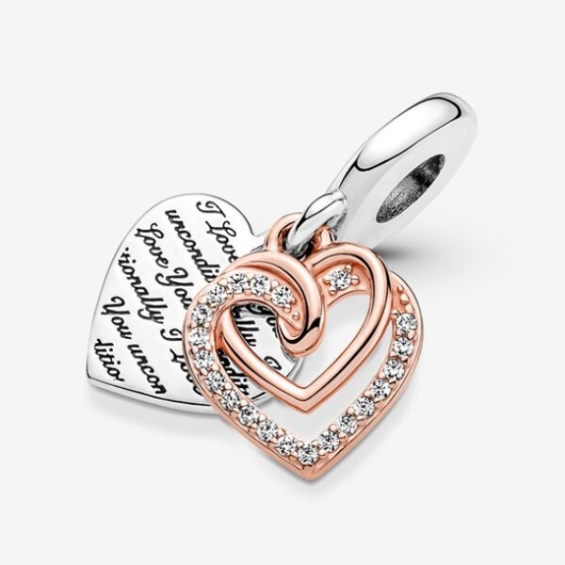 Entwined Hearts Double Dangle Charm Pandora