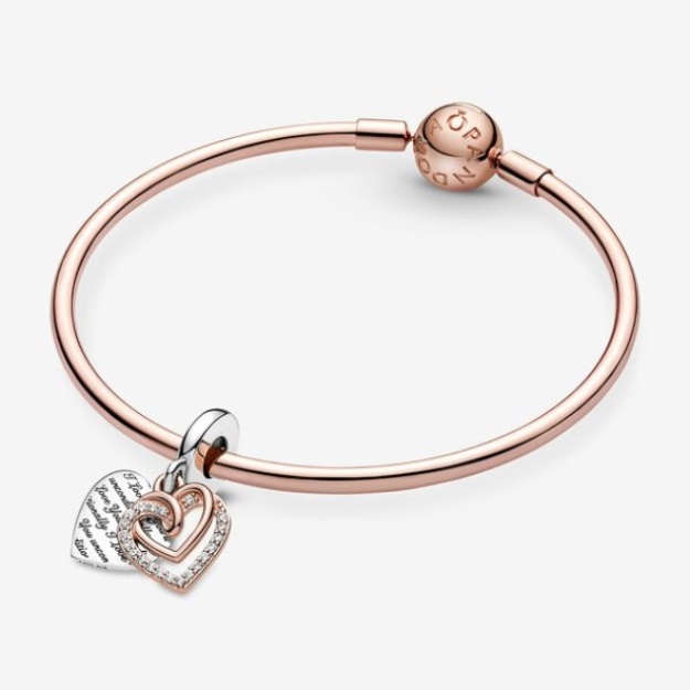 Entwined Hearts Double Dangle Charm Pandora