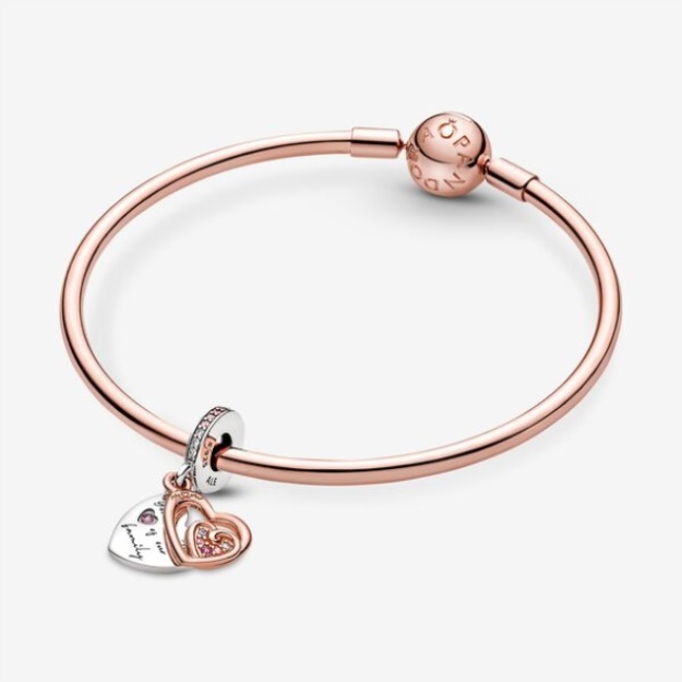 Entwined Infinite Hearts Double Dangle Charm Pandora