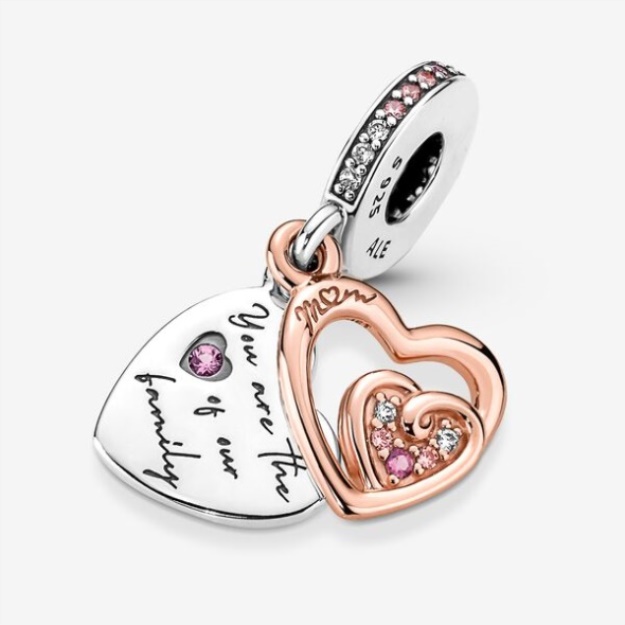 Entwined Infinite Hearts Double Dangle Charm Pandora