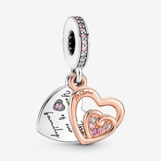Entwined Infinite Hearts Double Dangle Charms Pandora