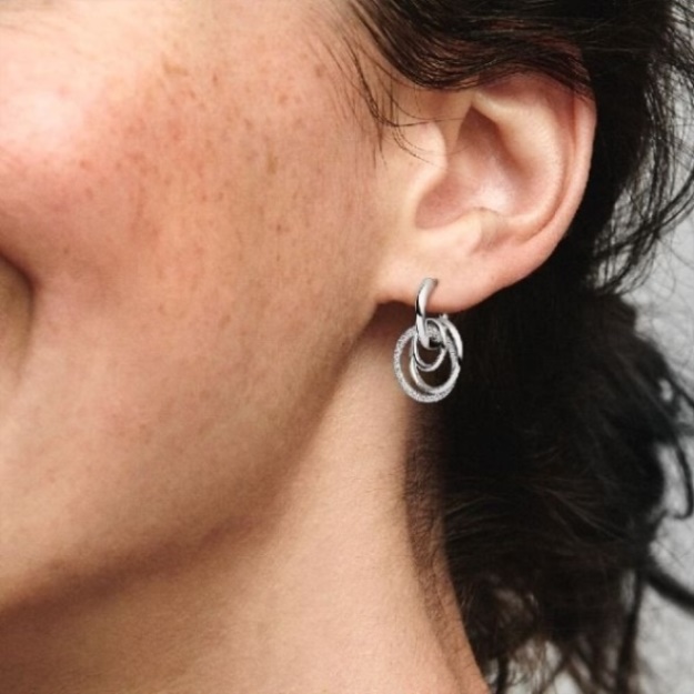 Family Always Encircled Hoop Earrings Pandora CA
