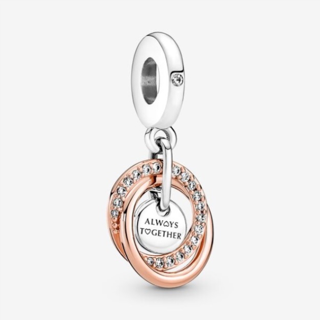 Family Circle Rose Charm Necklace Set Pandora