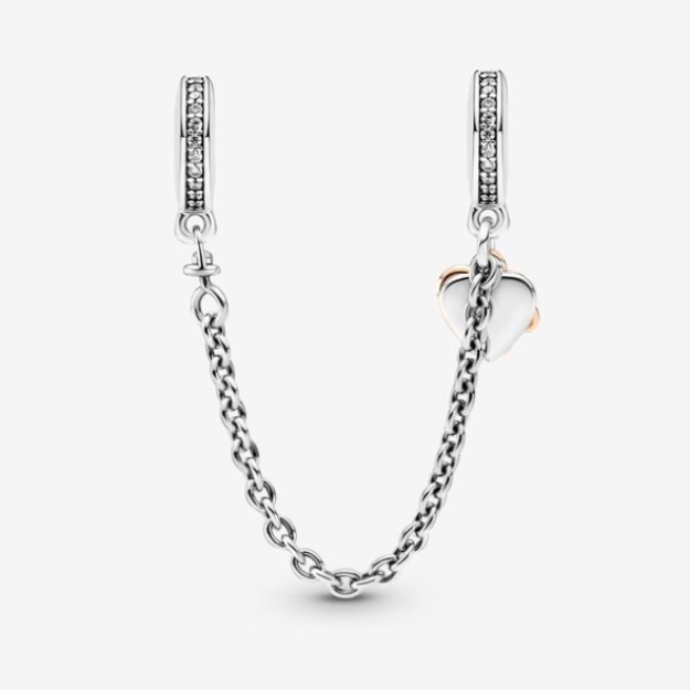 Family Heart Safety Chain Charm Pandora