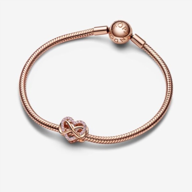 Family Infinity Pink Heart Charm Pandora