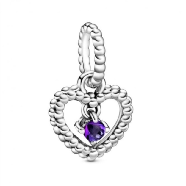 February Birthstone Heart Charms Pandora