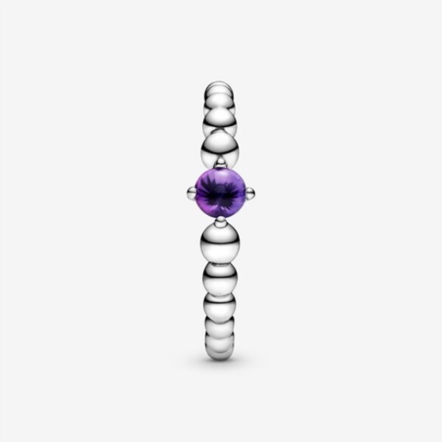 February Purple Beaded Ring Pandora