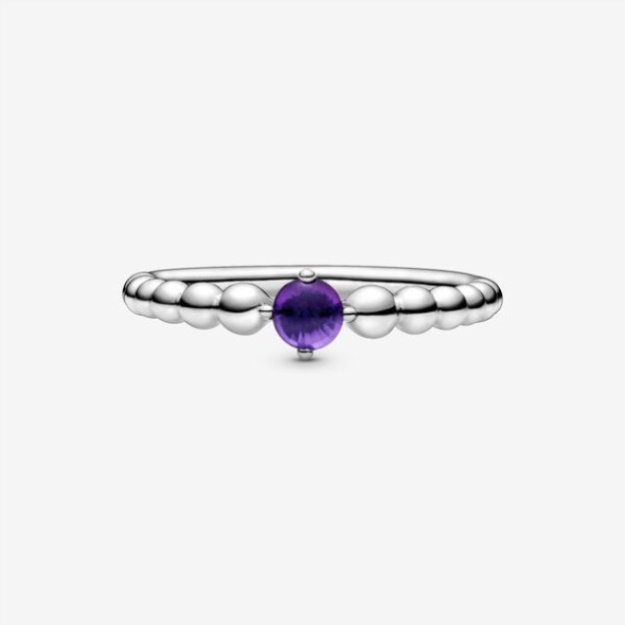 February Purple Beaded Ring Pandora