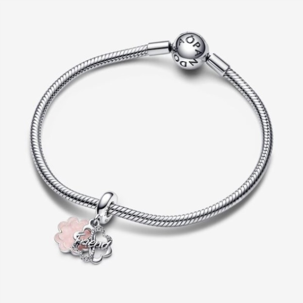 Four-Leaf Clover Friendship Double Dangle Charm Pandora