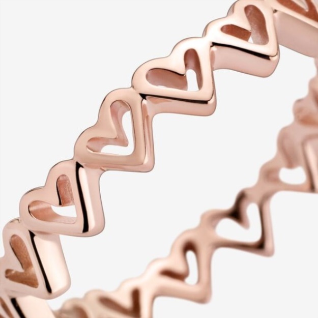 Freehand Hearts Ring-Final Sale Pandora Rose Gold Plated