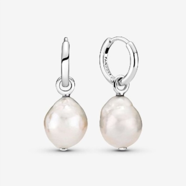 Freshwater Cultured Baroque Pearl Hoop Earrings Pandora