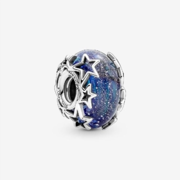 Galaxy Blue  Star Murano Charm Pandora