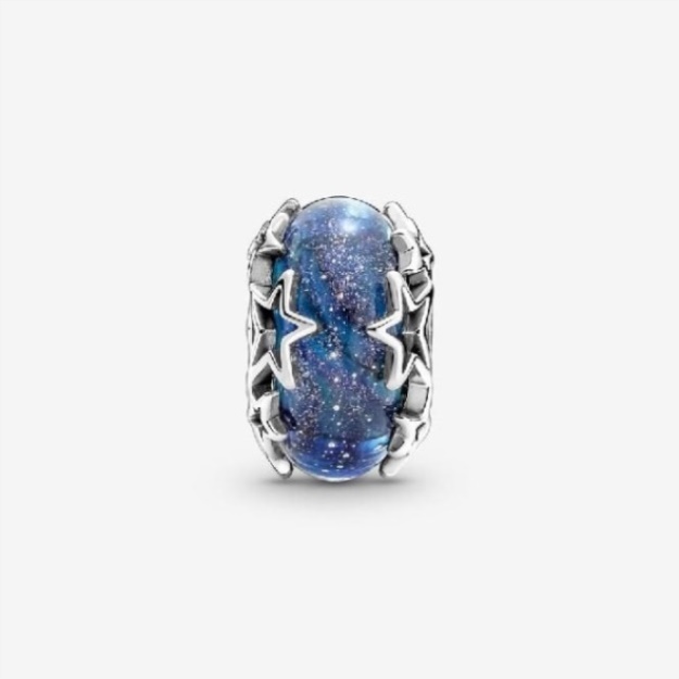 Galaxy Blue  Star Murano Charm Pandora