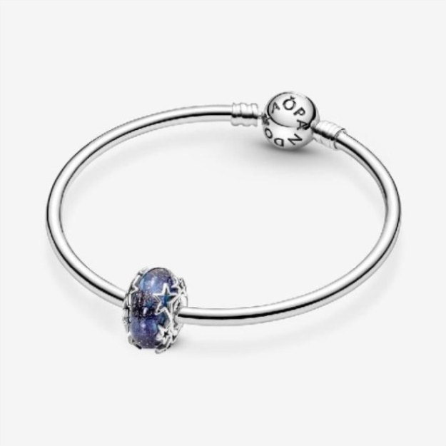 Galaxy Blue  Star Murano Charm Pandora