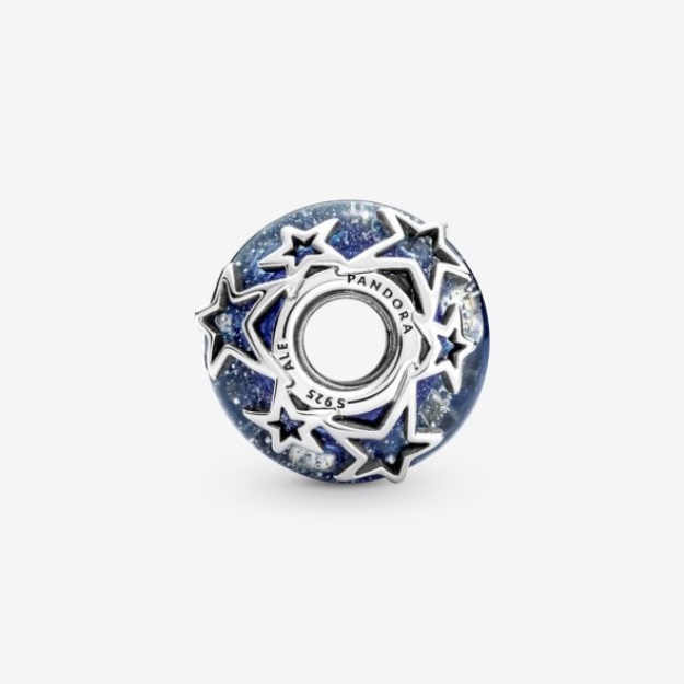 Galaxy Blue Star Murano Charm Pandora