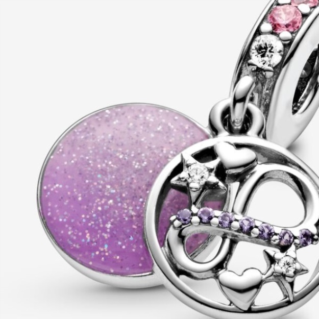 Glittering Infinity Hearts Stars Dangle Charm Pandora