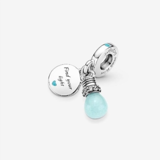 Glow-in-the-Dark Lightbulb Double Dangle Charms Pandora