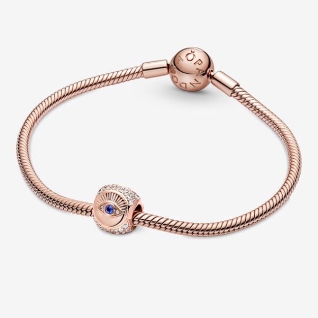 Hamsa All-Seeing Eye Feather Three-Sided Charm Pandora