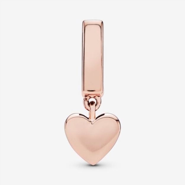 Heart Dangle Clip Charm Pandora Rose Gold Plated