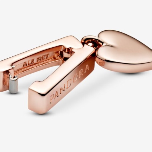 Heart Dangle Clip Charm Pandora Rose Gold Plated