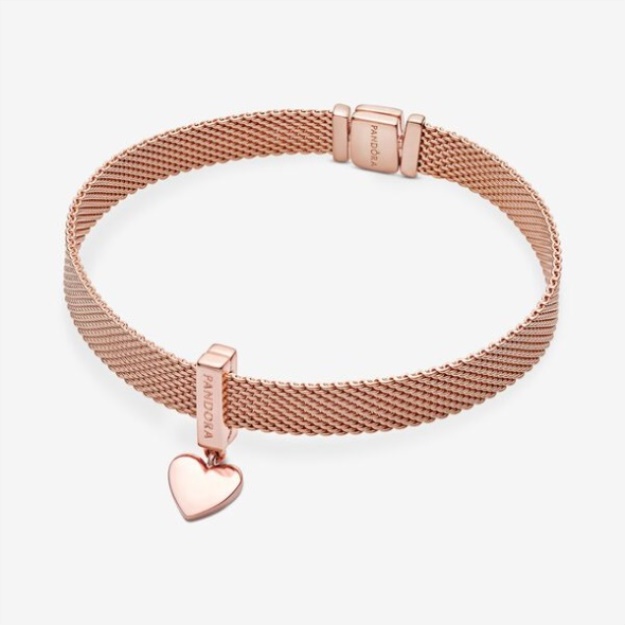 Heart Dangle Clip Charm Pandora Rose Gold Plated