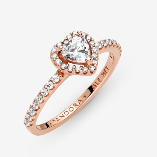 Heart Of Rose Princess Wishbone Stacking Ring Set Pandora