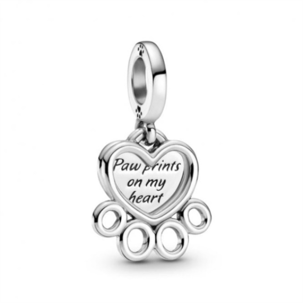 Hearts  Paw Print Dangle Charms Pandora