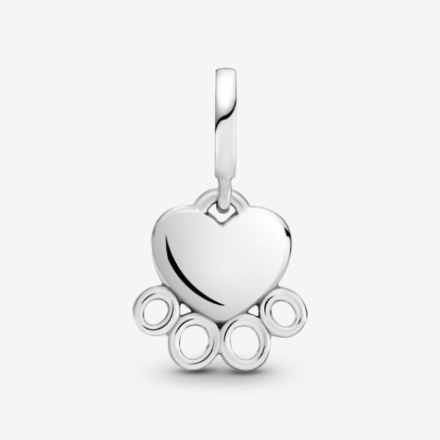 Hearts Paw Print Dangle Charm Pandora