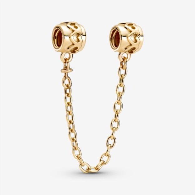 Hearts Safety Chain Charm Pandora