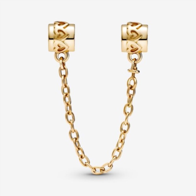 Hearts Safety Chain Charm Pandora