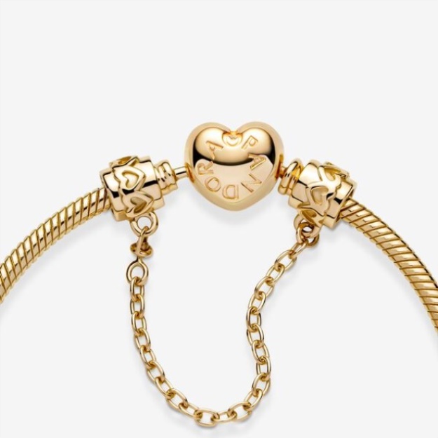 Hearts Safety Chain Charm Pandora