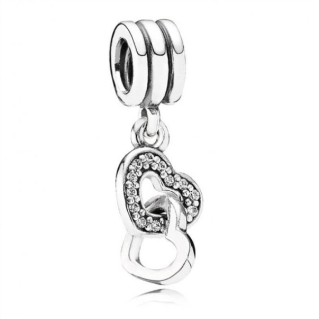 Interlocking Heart Dangle Charms Pandora