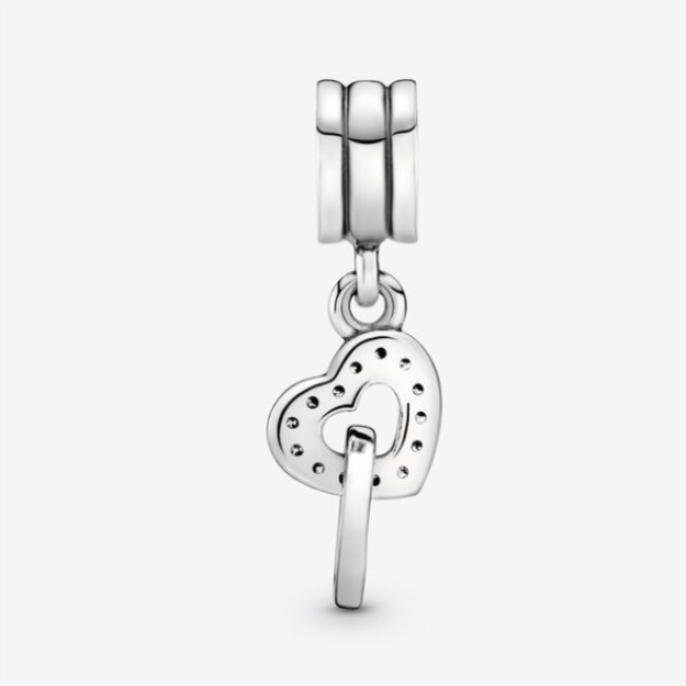 Interlocking Hearts Dangle Charm Pandora Sterling Silver
