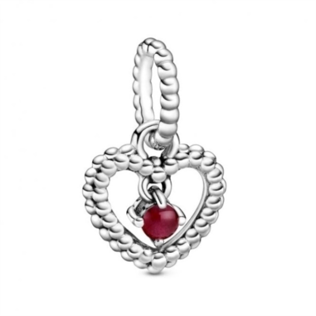 January Birthstone Heart Dangle Charms Pandora