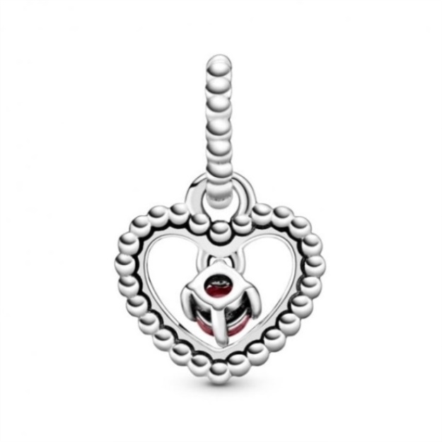January Birthstone Heart Dangle Charms Pandora