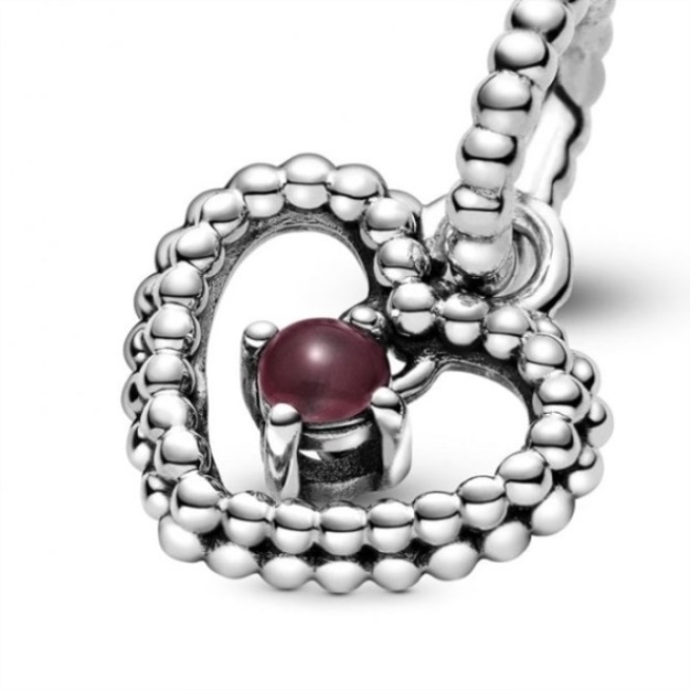 January Birthstone Heart Dangle Charms Pandora