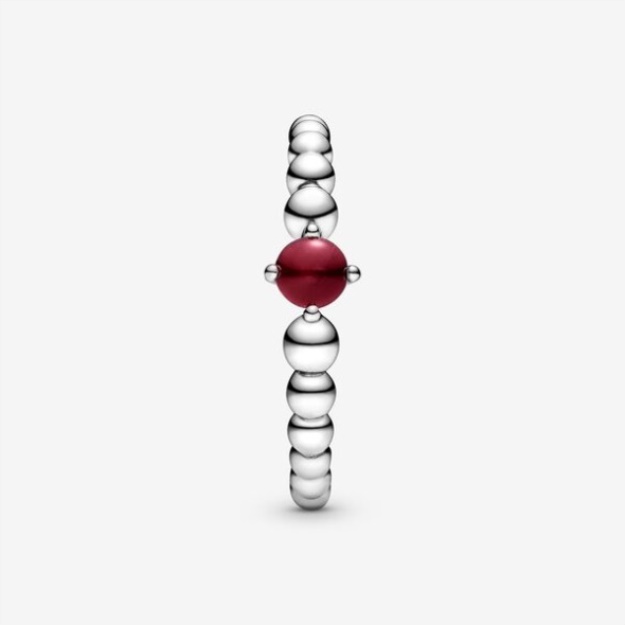 January Dark Red Beaded Ring Pandora