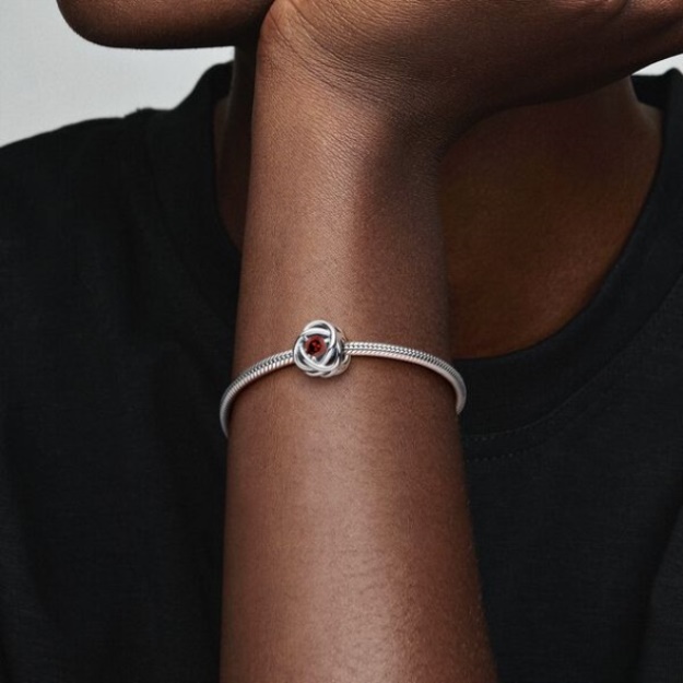 January Red Eternity Circle Charm Pandora