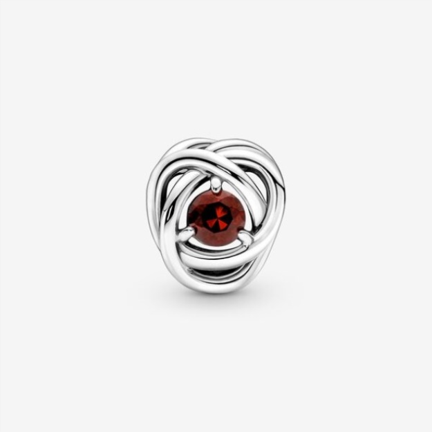 January Red Eternity Circle Charm Pandora