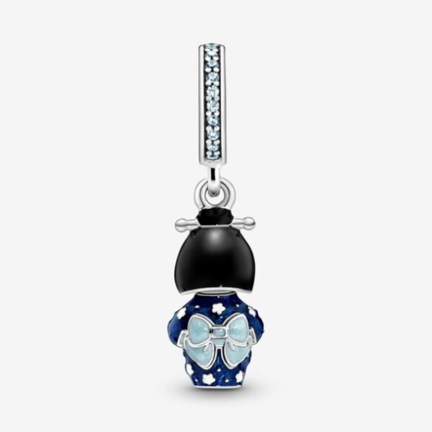 Japanese Doll In Blue Kimono Dangle Charm Pandora