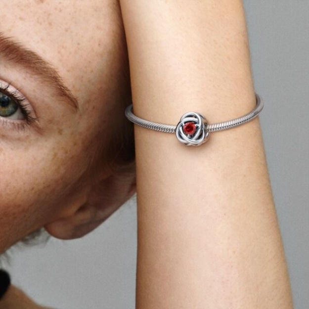 July True Red Eternity Circle Charm Pandora