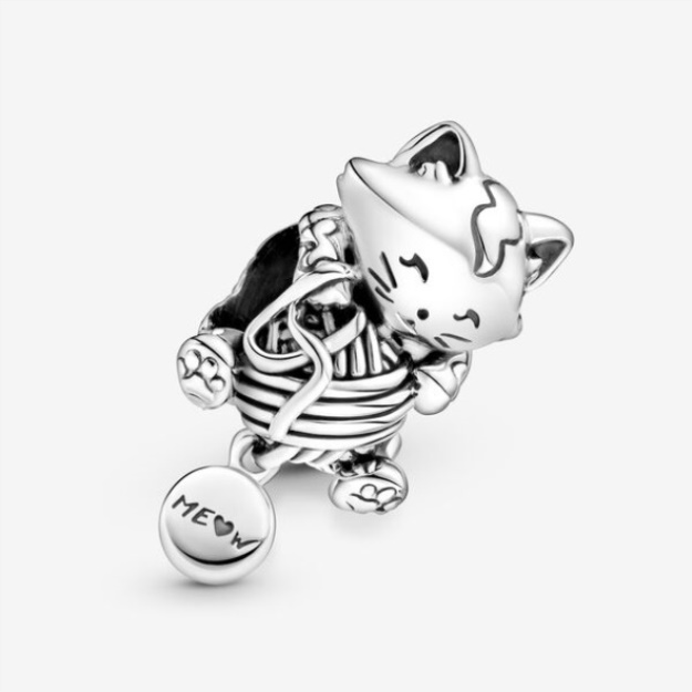 Kitten Yarn Ball Charm Pandora