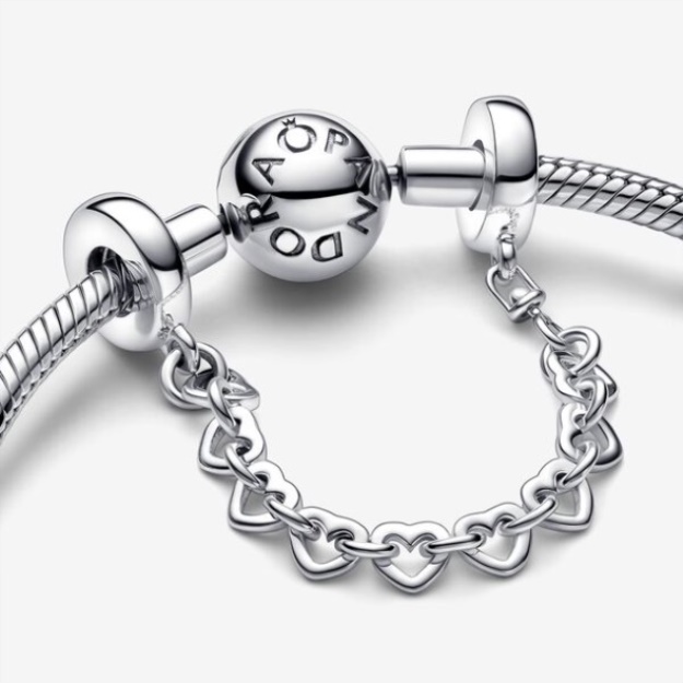 Linked Hearts Safety Chain Pandora