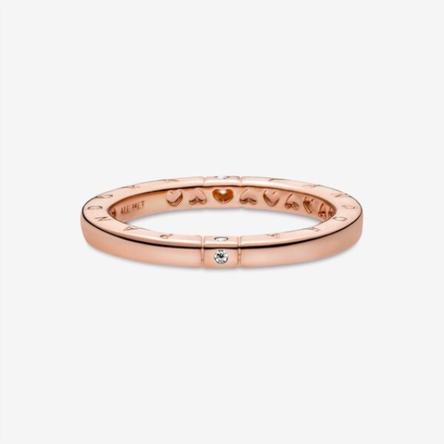 Logo Hearts Ring Pandora Rose Gold Plated