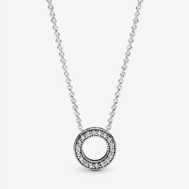 Logo Pave Circle Collier Necklace Pandora