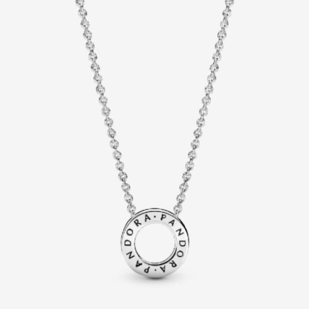 Logo Pave Circle Collier Necklace Pandora