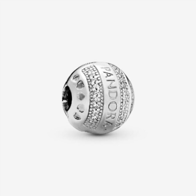 Logo Round Clip Charms Pandora
